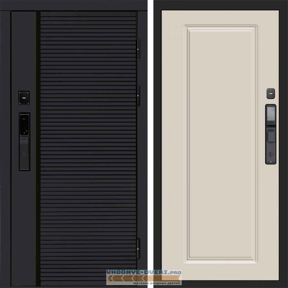 Входная дверь Termo Door  Smart (Смарт) Black Line Гранд Слоновая кость